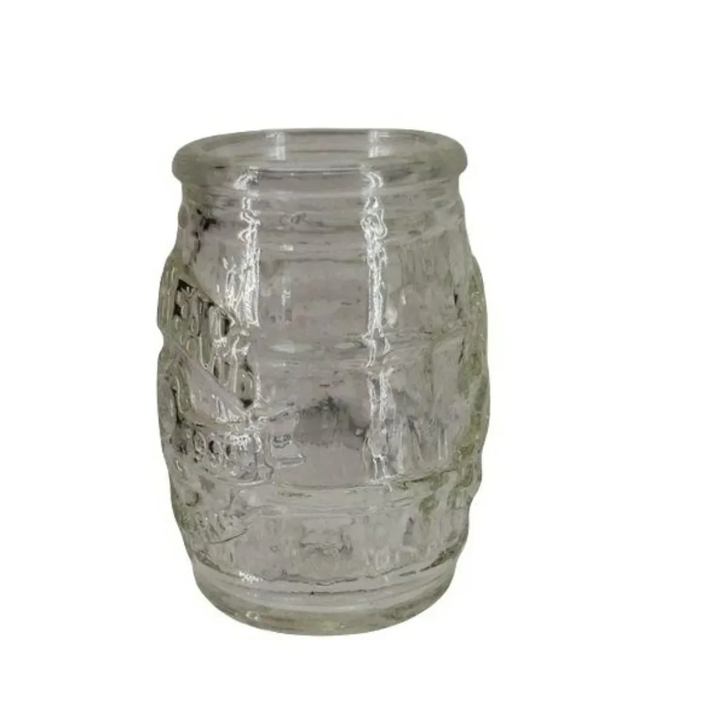 Jim beam glass‎ barrel shaped 200th shot glass liquor 1 oz